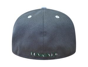 UH Graphite Dark Green White 59Fifty Fitted Hat by Fitted Hawaii x New Era Back
