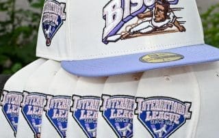 Buffalo Bisons International League Chrome White Lavender 59Fifty Fitted Hat by MiLB x New Era