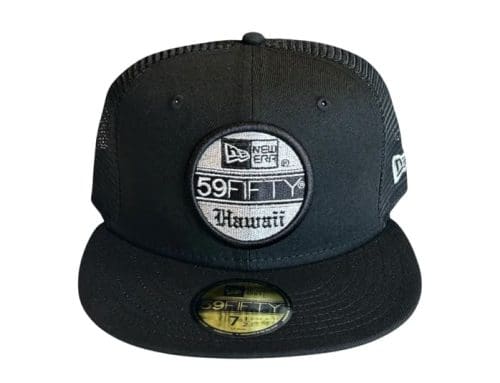 Hawaii Sticker Black Metallic Silver 59Fifty Fitted Hat by 808AllDay x New Era