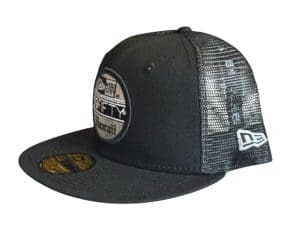 Hawaii Sticker Black Metallic Silver 59Fifty Fitted Hat by 808AllDay x New Era Left