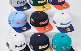Just Caps MLB Gothic Script 59Fifty Fitted Hat Collection by MLB x New Era