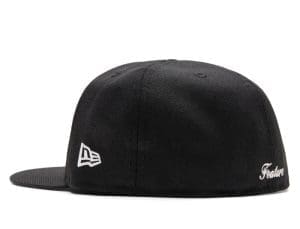 Old English F Calabasas Black White 59Fifty Fitted Hat by Feature x New Era Back