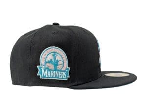 Seattle Mariners 30th Anniversary Black Teal 59Fifty Fitted Hat by MLB x New Era Patch Seattle Mariners 30th Anniversary Black Teal 59Fifty Fitted Hat by MLB x New Era Patch