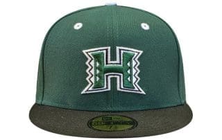 UH Dark Green Black 59Fifty Fitted Hat by Fitted Hawaii x New Era