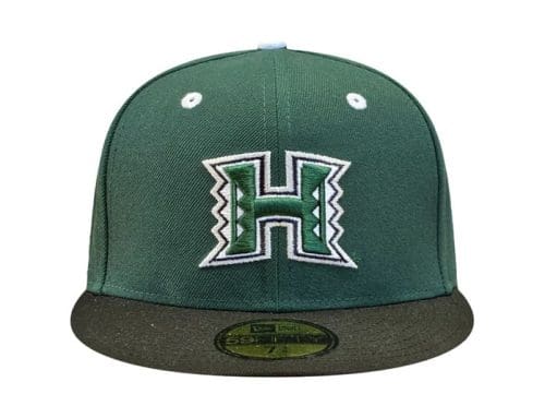 UH Dark Green Black 59Fifty Fitted Hat by Fitted Hawaii x New Era