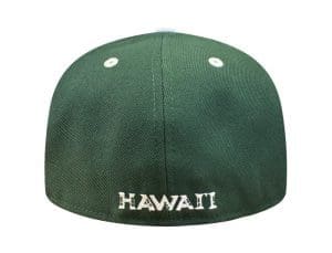 UH Dark Green Black 59Fifty Fitted Hat by Fitted Hawaii x New Era Back