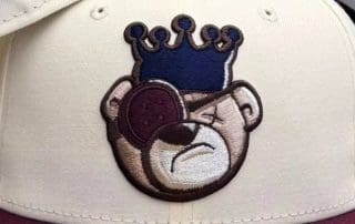 Berlin Bear Chrome Maroon 59Fifty Fitted Hat by JustFitteds x New Era