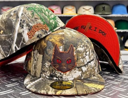 Black Cat Face Realtree 59Fifty Fitted Hat by JustFitteds x New Era