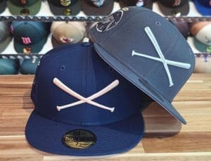 Crossed Bats Logo Black Sheep Ocean And Graphite 59Fifty Fitted Hat by JustFitteds x New Era