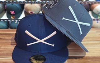 Crossed Bats Logo Black Sheep Ocean And Graphite 59Fifty Fitted Hat by JustFitteds x New Era