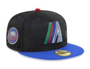Houston Astros Astrodome Black Camo Blue 59Fifty Fitted Hat by MLB x New Era Front Houston Astros Astrodome Black Camo Blue 59Fifty Fitted Hat by MLB x New Era Front