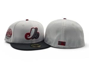 Montreal Expos 35th Anniversary White Dark Gray 59Fifty Fitted Hat by MLB x New Era Front