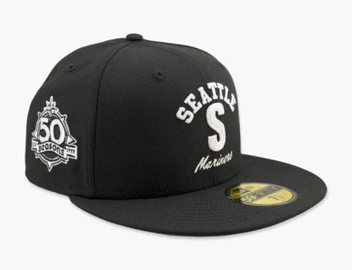 Seattle Mariners Steelheads Black 59Fifty Fitted Hat by MLB x New Era
